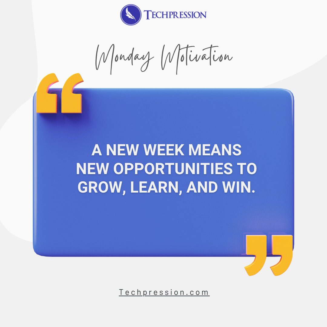 Techpressionews's tweet image. Growth doesn’t happen by chance; it happens by choice. This Monday, choose progress over comfort.

#monday #motivationmonday