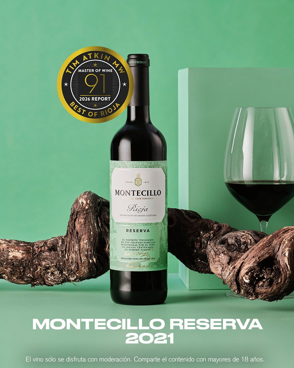 Osborne_es's tweet photo. Tiempo, origen y oficio.

En el Rioja Report 2026 de @timatkinmw, @bodegasmontecillo recibe:

🎖️ 93 puntos Viña Monty Graciano 2019 
🎖️ 91 puntos Montecillo Gran Reserva 2019 
🎖️ 91 puntos Montecillo Reserva 2021 
🎖️ 90 puntos Edición Limitada Garnacha Blanca 2023 https://t.co/UTc3onwtVp