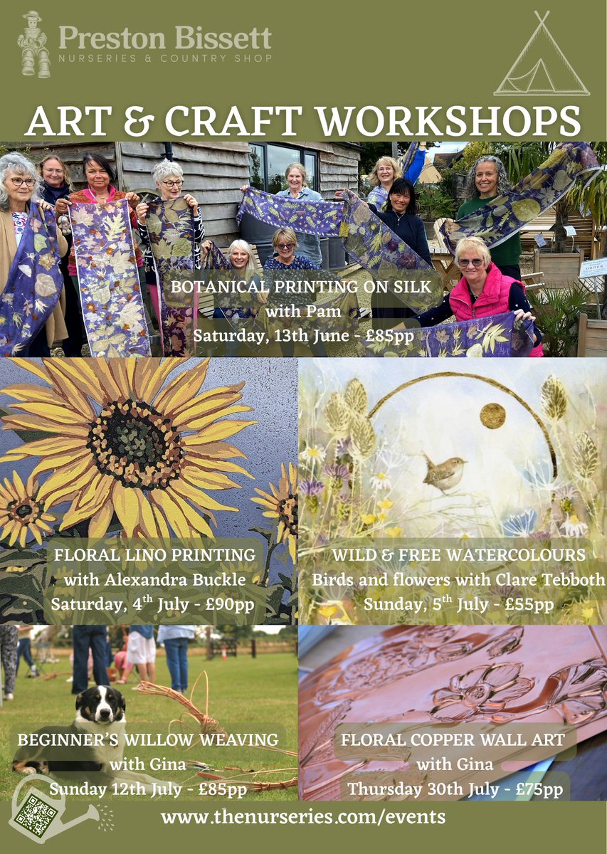 PottyPreston's tweet photo. Garden workshops here at the Nurseries
#gardenworkshops
#creativeworkshops
#gardenschool
#Tipi https://t.co/PlxOcxEUj7