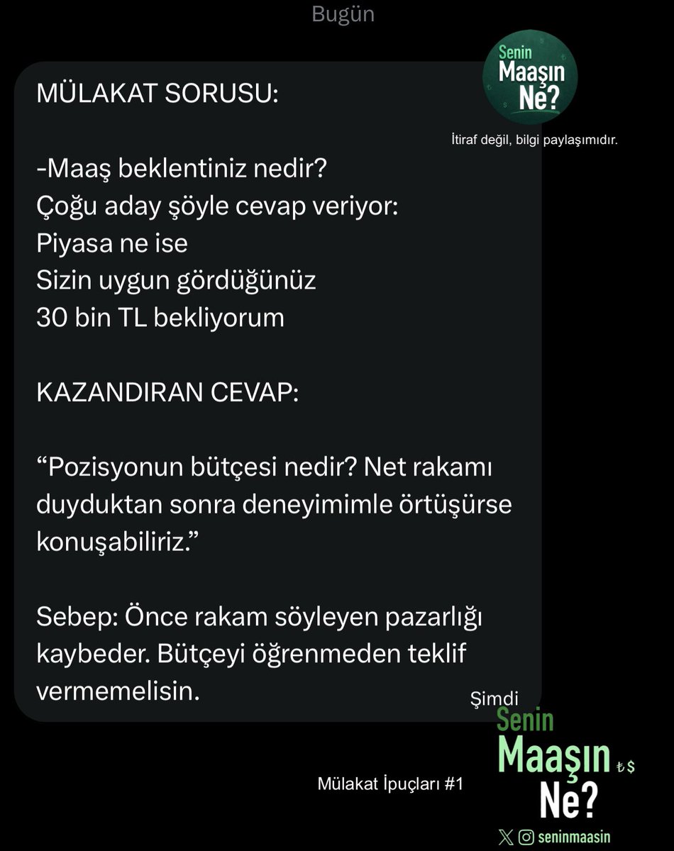 Senin Maaşın Ne? 💸 tweet media