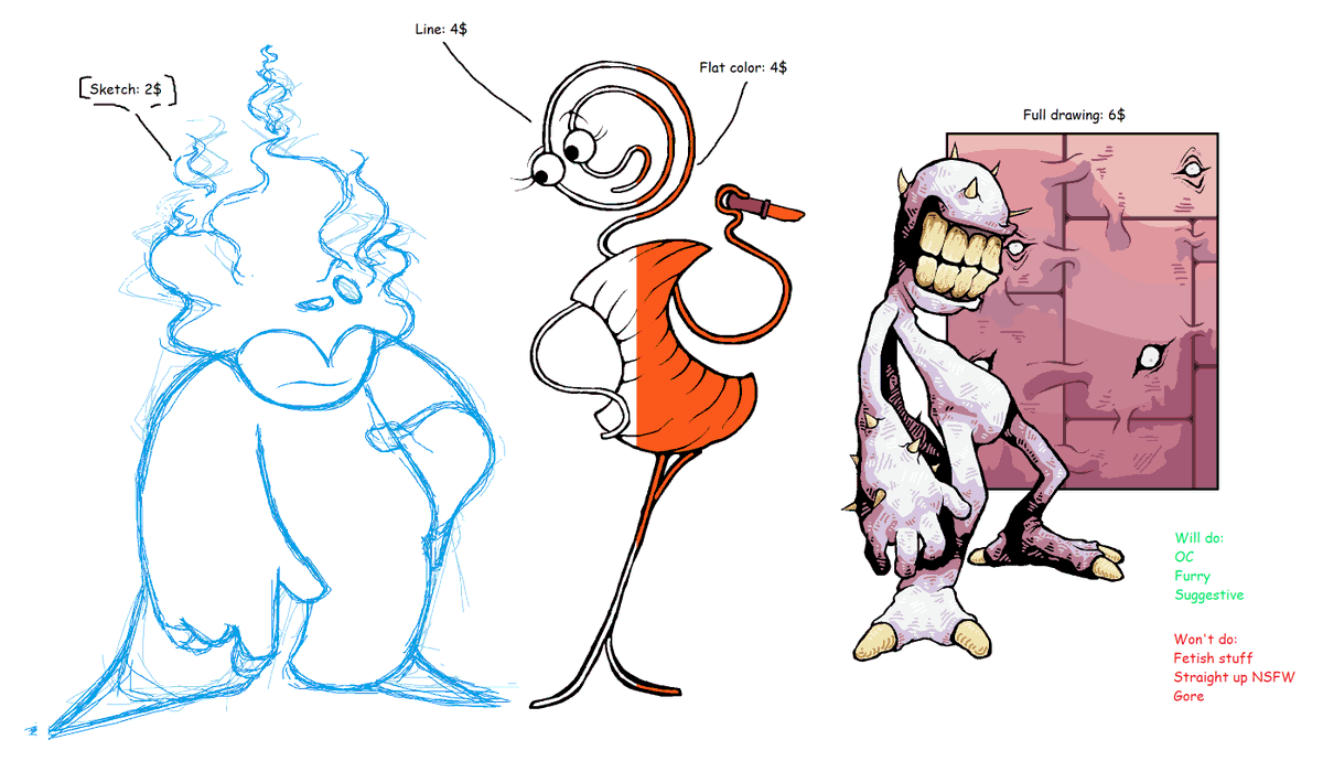 ThereWasDarwin's tweet photo. Commission sheet. https://t.co/46o4kDr9xa