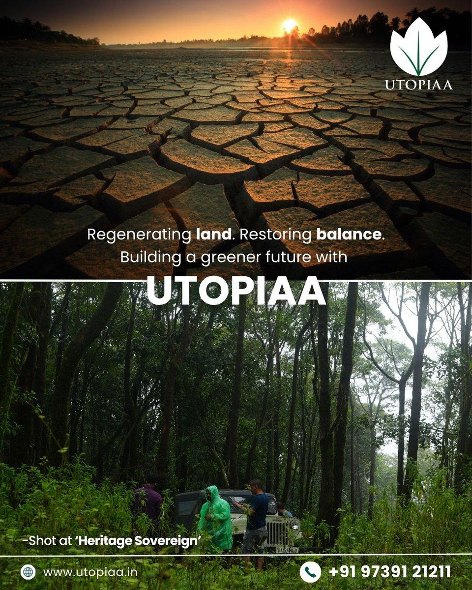 indutopiaa's tweet photo. What you see isn’t just land—
it’s transformation.

From dry, lifeless soil…
to thriving, living ecosystems.

At Utopiaa, we don’t just develop land—
we regenerate it, restore balance, and build a greener future.

🌿 Reviving nature
🌿 Creating sustainable farmland https://t.co/6wULENrXB9