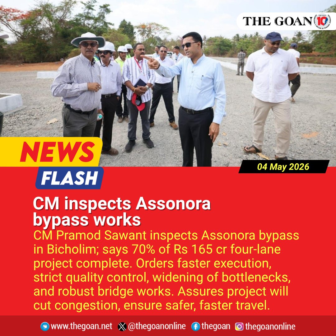 thegoanonline's tweet image. CM inspects #AssonoraBypass works

#Goa #BreakingNews @goacm @DrPramodPSawant