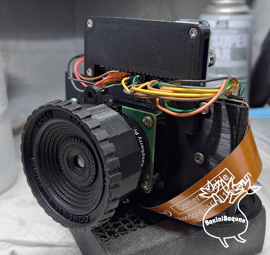 Boxini_Baqune's tweet image. ラズパイzero2W+HQカメラにVivilensを装着し無理やりカメラに仕立てた一品。1.3インチ液晶をファインダー的に運用できる（何も考えずに設計したので画面の半分がUSBメモリで隠れてしまった）。レンズマウントは３Dプリントで製作 #Raspberrypi #vivilens #fusion #prusa