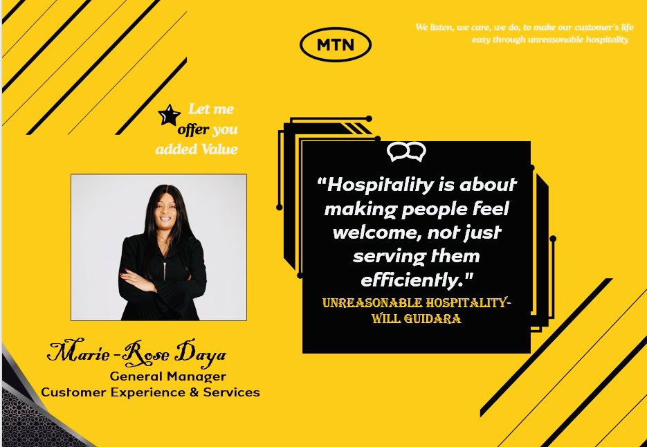 MarieRoseDAYAT's tweet image. Happy Monday and week with the Yello Family @MTNCameroon as we keep #ElevatingCEX to make our Customers's Lives EASY thru an #Unreasonable #Hospitality✨✨✨

#YelloExperience
#WeListen
#WeCare
#WeDo
