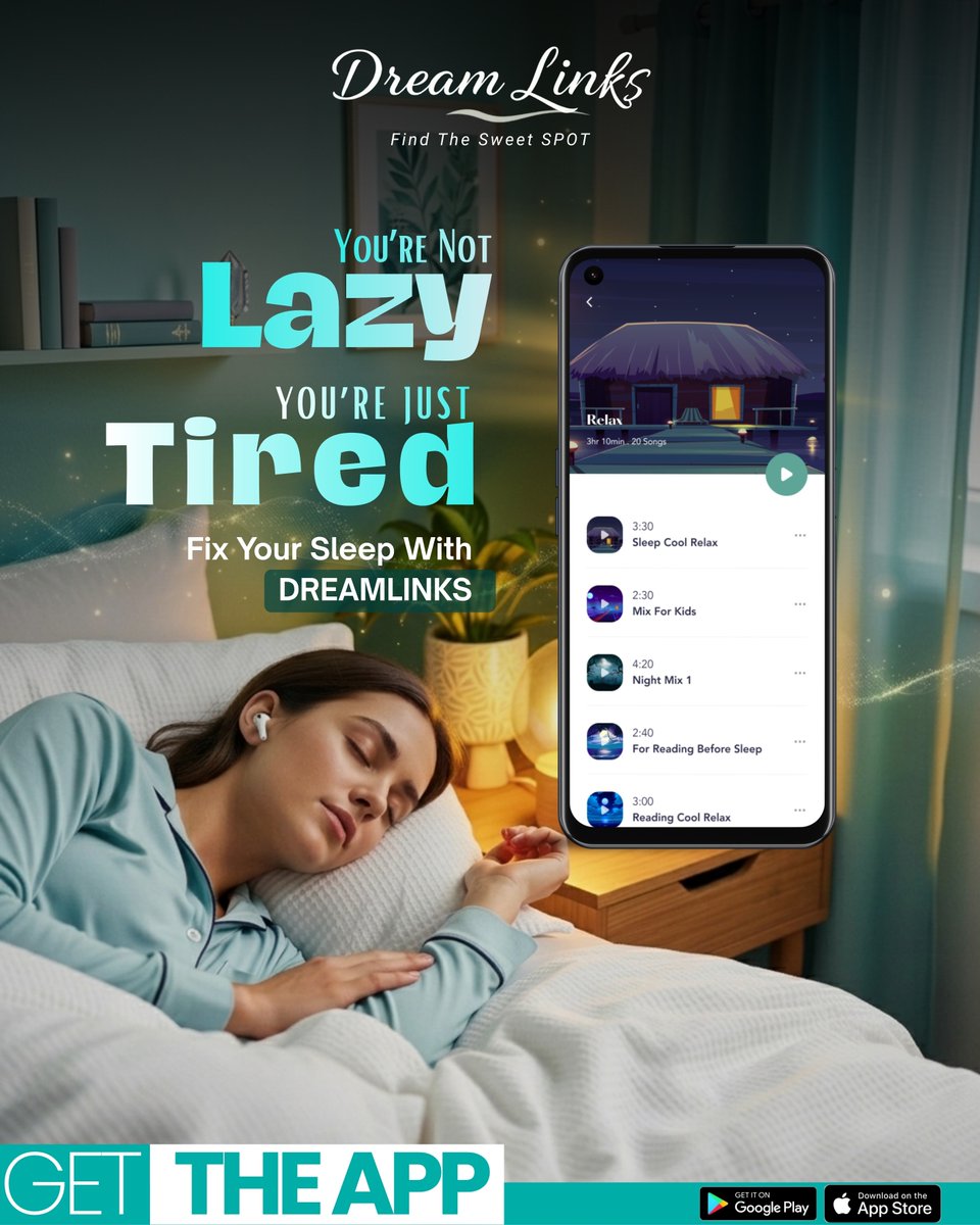 sleepsound_app's tweet image. You’re not lazy… you’re just tired. 😴
Give your mind the rest it deserves and drift into deep, peaceful sleep tonight. 🌙✨
Download Dream Links and fix your sleep—one calming sound at a time. 🎧💤

#SleepBetter #RelaxAndUnwind #dreamlinks #mindrelaxation #sleepsound