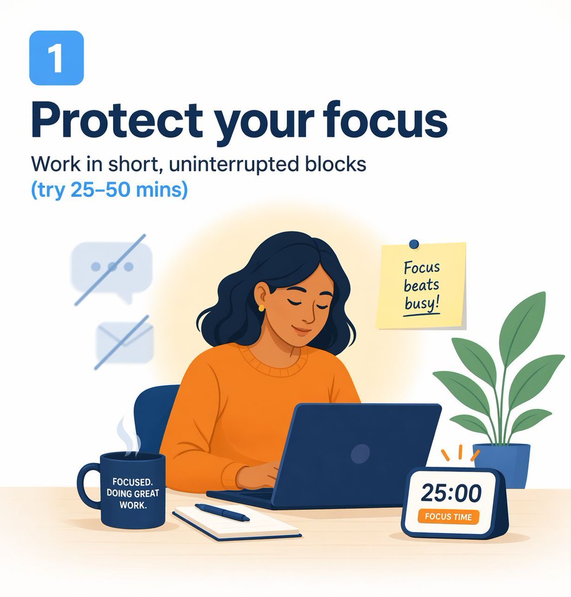 umo_uk's tweet image. Doing more is not the goal.

Doing the right things, with focus and consistency, is what drives real productivity.

Start simple:
Focus your time
Prioritise properly
Take breaks
Remove friction

That is where performance improves.

#WorkplaceWellbeing #Productivity #Focus