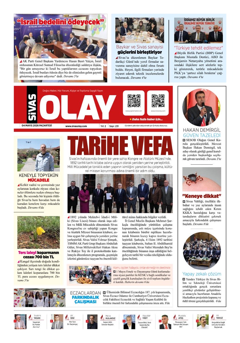 caglayankemal's tweet photo. Doğru haber-hür yorum
Kişiye ve topluma saygılı yayın
Tarafsız,objektif yayıncılık
SİVAS OLAY GAZETESİ
https://t.co/qymNu3EB1m https://t.co/olR7mGSdSX