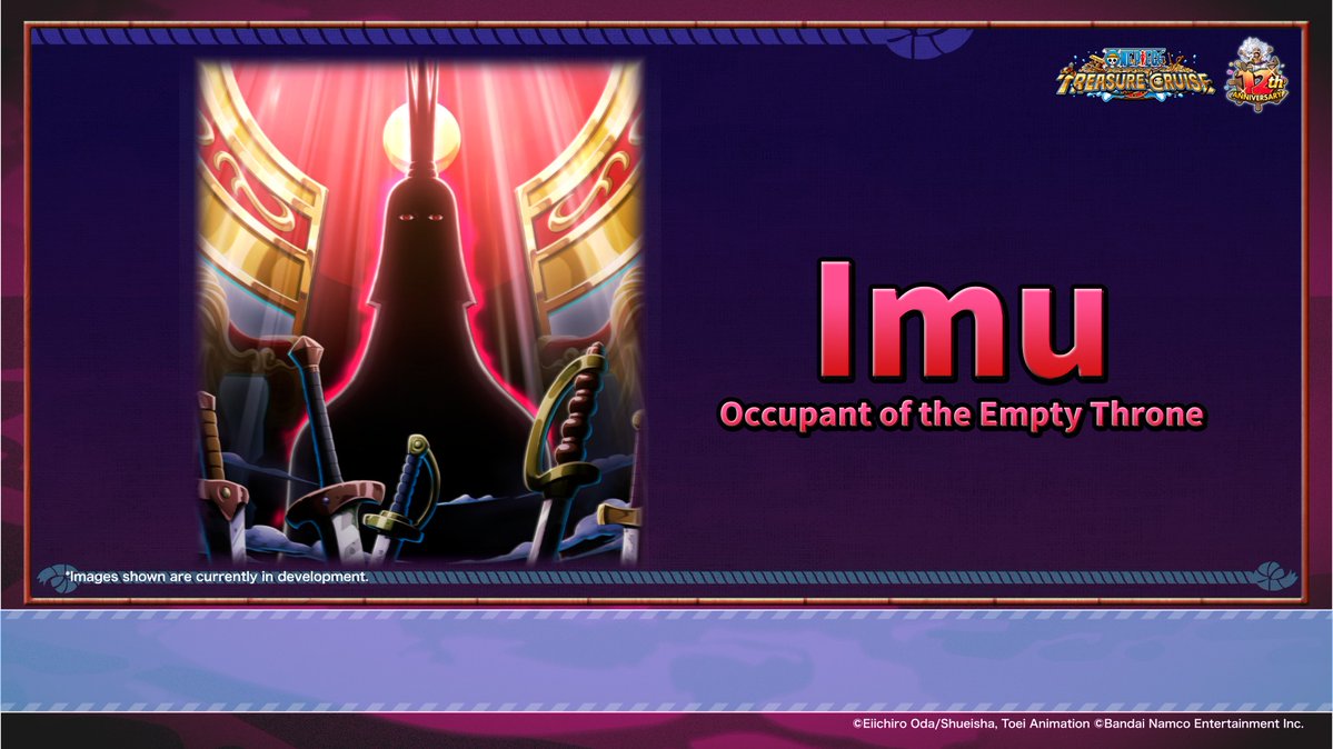 ONE_PIECE_TC's tweet photo. ＼#OPTC12th Super Sugo-Fest／

Imu is also joining for the first time as a Super Sugo-Fest only character featuring a never seen before Captain Ability!

Check here for the infographics 👇
https://t.co/Cl1CV8nzCx

#ONEPIECE #OPTC https://t.co/wNfgqbCnaU