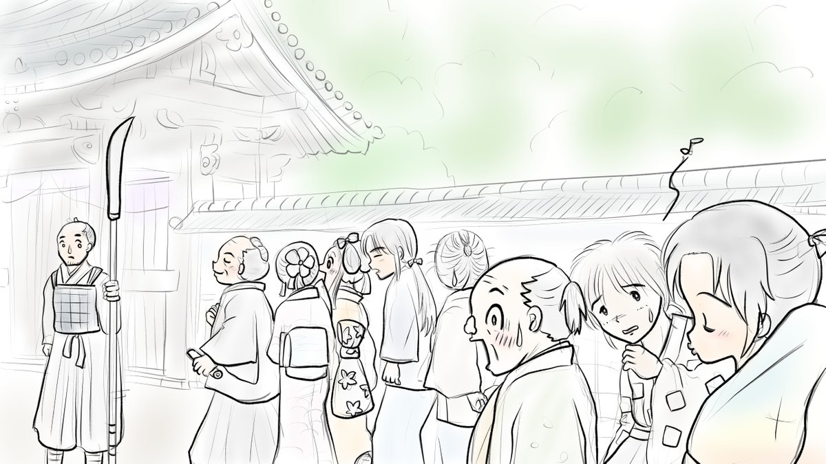 昨日描いた絵です( ゜Д゜)
恋の魔法とおまじない751-4ラフ
福娘童話集昔話彦一シリーズ「八人の真ん中」
ペン入れ途中
昨日はあまり描けていません(*'Д`)
#恋の魔法とおまじない 