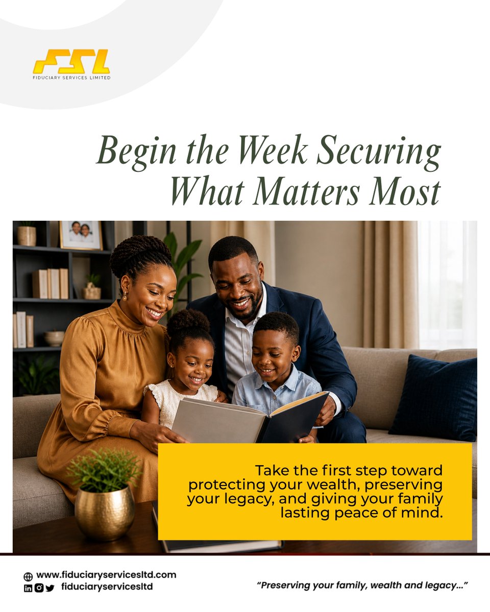 FiduciarySL's tweet photo. A new week is the perfect time to make smart moves for your future. The decisions you make today can create security, stability, and peace of mind for the people who matter most. 

Start this week by taking one meaningful step toward protecting your legacy. https://t.co/moFmYNsHbN