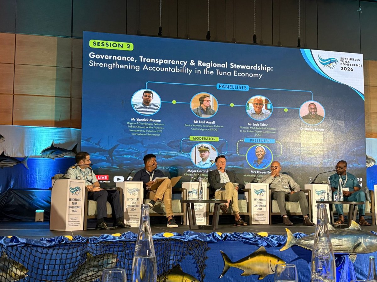 EFCA_EU's tweet photo. EFCA at the EU-Seychelles Tuna Conference🐟
Discussions on fisheries control & regional cooperation in the Western Indian Ocean.
How do we support this work?
✅EU-funded #SWIOP initiative
✅cooperation with IOTC against #IUUfishing
✅#JDP for tropical tuna fisheries
#WeAssist https://t.co/ukR2YcK6GV