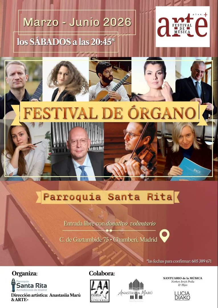 Lineamadrid's tweet image. Propuestas interdisciplinarias que combinan música, arte visual y patrimonio... 🎹
«Festival de Órgano ARTE+: Música y pintura en directo» en la Parroquia Santa Rita 👉 bit.ly/4n84B2p
🎟️ Entrada libre con donativo voluntario.
#Cultura #Música