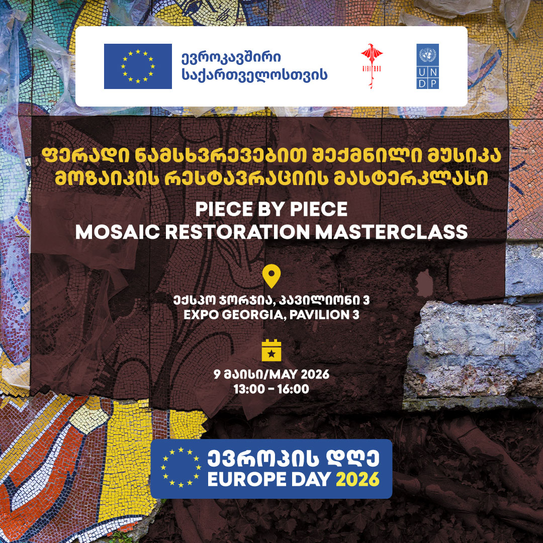 UNDPGeorgia's tweet photo. Love Georgian mosaics? 🎨 Uncover the craft behind these iconic works and learn how to protect them for future generations.

⏰ 9 May | 13:00 - 17:00
📍 Expo Georgia, Pavilion 3
🇪🇺 #EuropeDay

Get inspired: Piece by Piece 👉 https://t.co/XQOjMXHzD4

🤝 @EUinGeorgia 
🤝 @ribirabo https://t.co/W0mXW7HtG5