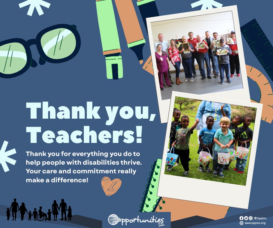 Teachers continue to be the heart of every community, and at OppInc, we are grateful for our incredible educators, especially our ACE and Developmental Preschool teachers. 🙌🏻

Your passion empowers individuals with disabilities to learn every day.

Thank you 👨‍🏫

#OppInc