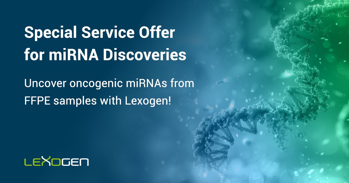 lexogen's tweet image. Capture circulating miRNA biomarkers from blood-derived low-input samples 🧬
Lexogen Small RNA-Seq Service (blood/biofluids-ready).
💸 up to 30% off (new customers)
✅ ≥24 samples
⏳ ends Jun 30, 2026
#biomarkers #miRNA #RNAseq
rna.lexogen.com/services-promo…