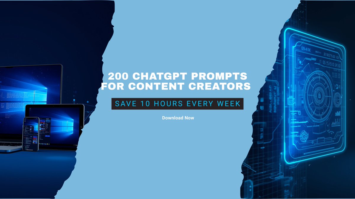 ATumininu006's tweet image. Just launched my first digital product
200 ChatGPT prompts for content creators → Save 10 hours every week → Works with FREE ChatGPT → $37 one-time, instant download
Built this from scratch in 24 hours Link in bio
RT to help a creator friend 🙏 #ChatGPT #AI #ContentCreation