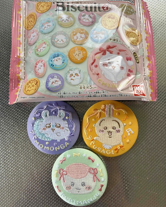 本日 #ちいかわ刺繍缶バッジビスケット2 発売日😊買ったのは3つだけ