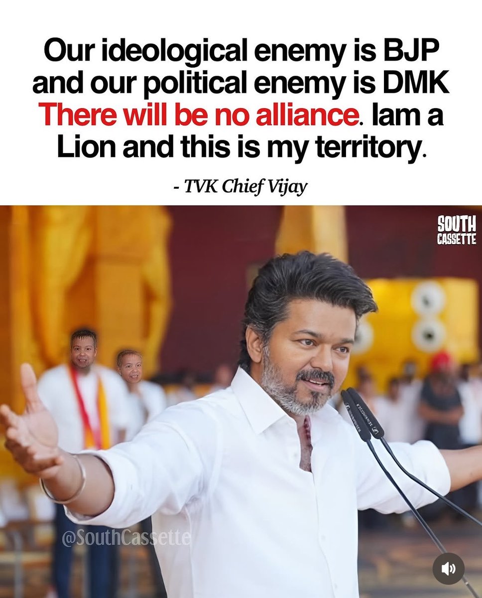 SuhasCreations's tweet photo. Many trolled him. Tried to label him as a remake politician. Rejected alliances, Ignored criticism, with lot of confidence in his ability to win. 
Now let @actorvijay ‘s work speak for itself!  
Congratulations Joseph Vijay! The Fighter! 

#ThalapathyVijay https://t.co/Waa0on54s5