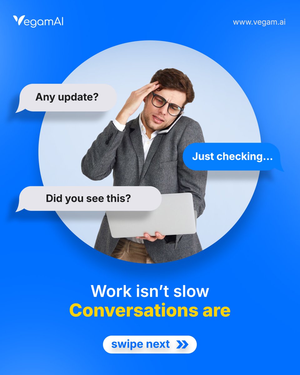 Vegam_AI's tweet image. When progress depends on chasing updates, work slows down without anyone noticing. 

VegamAI keeps things moving without the noise.

Start Your Free Trial - vegam.ai/register.html

#WorkflowAutomation #Productivity #Operations #NoCode #BusinessEfficiency #TeamWork #SaaS #VegamAI