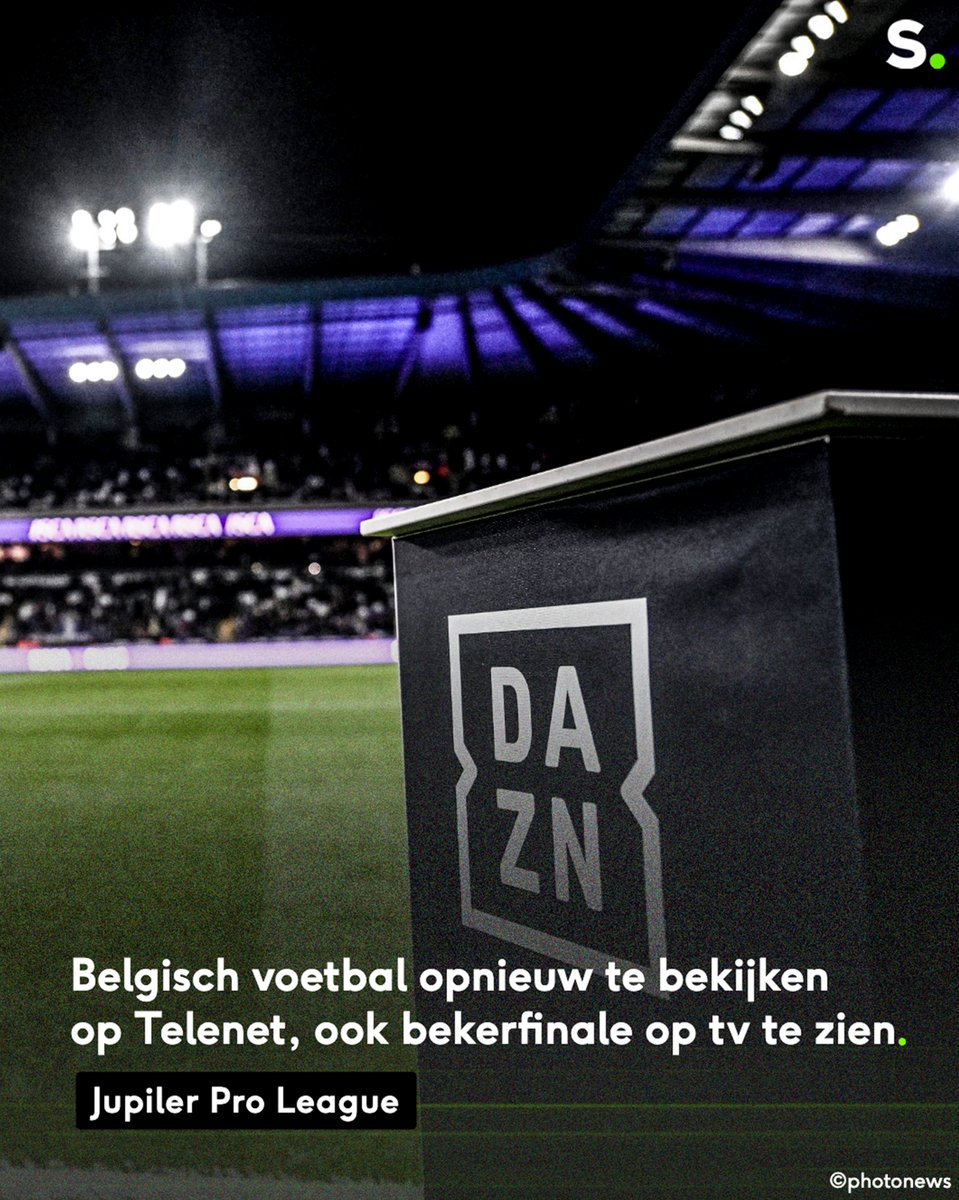 sporza's tweet photo. Het Belgische voetbal is volgend seizoen opnieuw te bekijken op Telenet. Dit seizoen zendt Telenet nog 8 play-offwedstrijden uit én is de bekerfinale te zien op Play. #JupilerProLeague #Voetbal
https://t.co/I2KpprCQUh https://t.co/YsiH2RR3dA