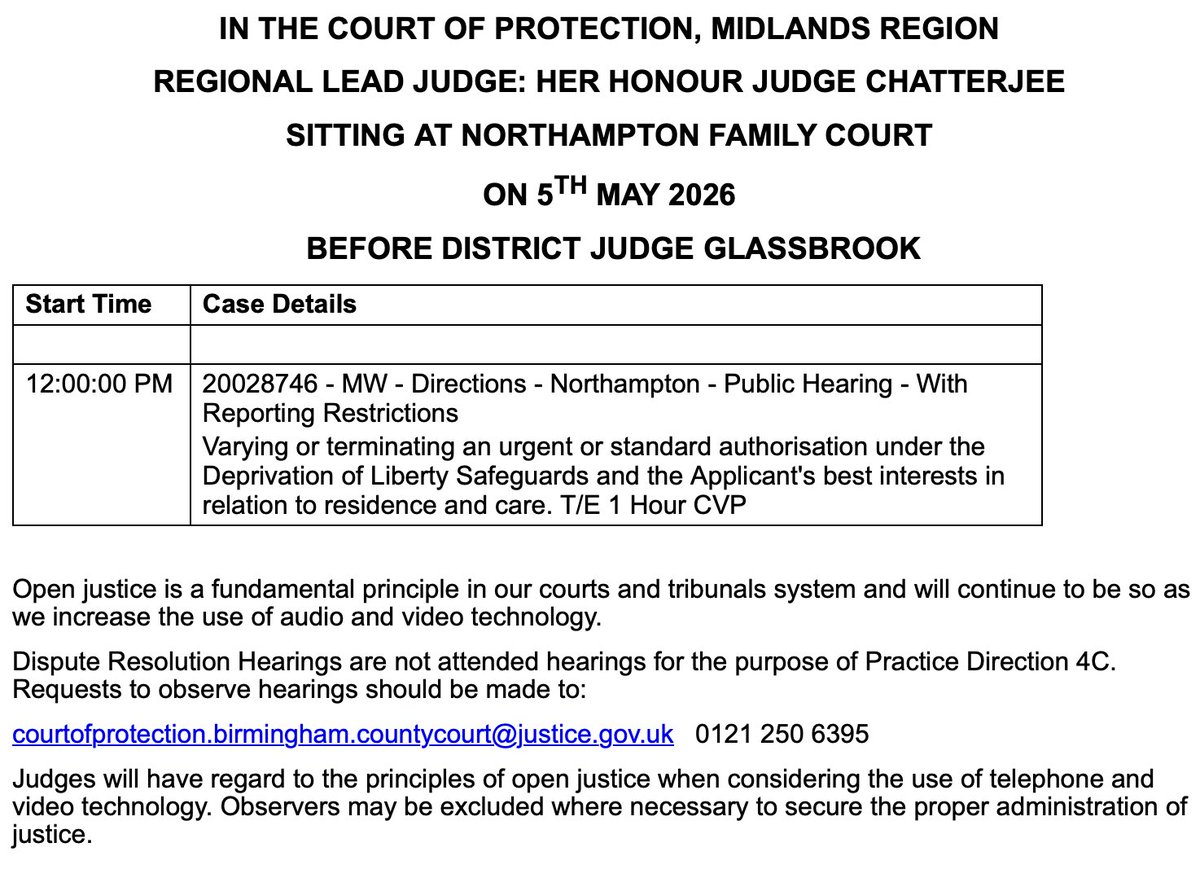 Open Justice Court of Protection Project tweet media