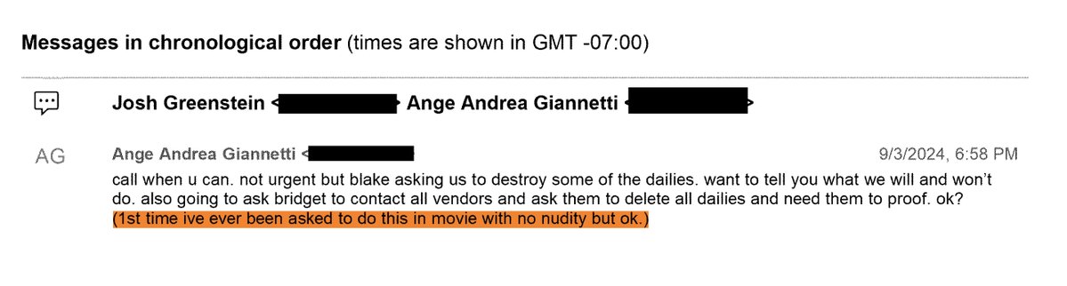 schatow's tweet photo. PastyFacedNimrod—@Expatriarch_uk—MAKING SHIT UP AGAIN RE: BL'S REQUEST TO DESTROY DAILIES
Thank you, @iv33636, for pointing this out!😉😉
Yesterday I wrote... the fine tradition of @Expatriarch_uk: cherry-picked court documents, curated vibes, selectively cropped screenshots, and unwavering confidence. A masterclass, truly.
So, allow me to submit Exhibit No. 1056.
We're told—very emphatically by @Expatriarch_uk—“it is literally IN HER CONTRACT” that certain footage should have been “destroyed promptly.” Sounds damning… until you realise the conveniently tiny screenshot comes from @blakelively's Nudity Rider. And, naturally, the part that actually gives it context is missing.
The excerpt includes: “Without limiting the terms of Paragraph 9 above…”
Curious, right? Because Paragraph 9 is doing quite a lot of heavy lifting.
Paragraph 9 gives the artist a tightly defined approval right over nudity, partial nudity, intimacy, or simulated sex footage—including anything involving a body double. It lays out a structured approval process, distinguishes between “Approval Footage” and “Approved Footage,” and requires that any non-approved material be destroyed by a specific point in the distribution timeline.
Then comes Paragraph 11—that section restricts how even Approved Footage can be used: final cut only, no recycling into other projects, no marketing or ancillary use without fresh written consent, and yes—destruction of unused material with a formal certificate to prove it.
In other words, the clauses being waved around are narrowly tailored to one thing: sensitive, intimate footage.
Which brings us to the actual situation: there is a single confidential message in which Josh Greenstein asks Ange Andrea Giannetti to discuss a request from @blakelively to destroy certain dailies, and proposes instructing all vendors to delete all dailies and provide proof of deletion, noting by Ange Andrea Giannetti this is UNUSUAL given the film reportedly has NO NUDITY.
So let's translate @Expatriarch_uk's cherry-picked court documents, curated vibes, selectively cropped screenshots:
A clause governing explicit-content footage is being used to imply wrongdoing… over footage that, by all accounts, doesn't even fall under that clause. But sure—“literally in her contract.” Just… not in the way it's being suggested by @Expatriarch_uk, MORON, LMAO!!
URL (BL'S NUDITY RIDER): ⬇️
https://t.co/Nuc8RlRAsT
#blakelively #justinbaldoni #livelyvsbaldoni #Expatriarch_uk_moron
