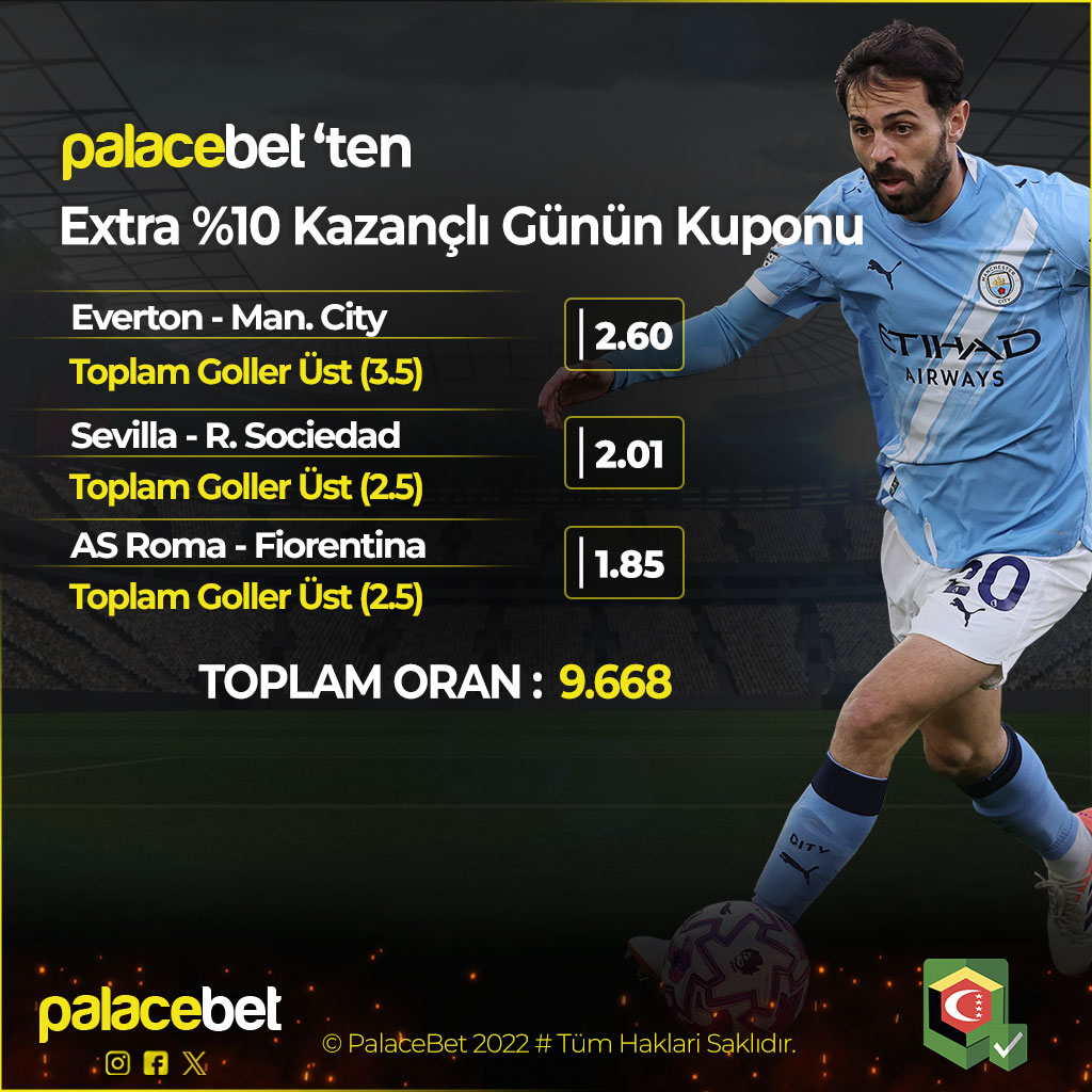 palacebtx's tweet photo. 🎁#PalaceBet' te Extra %10 Kazançlı Günün Kombine Kuponu!

🏆Bahis Yap Kazançlarına %10 Nakit Eklensin!

📹Tüm Karşılaşmaları Naklen İzleme Fırsatı İçin Canlı TV'ye Göz At!

🛡️https://t.co/iVQQHvJJJK
📺https://t.co/UgowNV3hwP

7/24 EVRAKSIZ 5.000.000₺ ÇEKİM LİMİTİ https://t.co/Qsyy4JaGj0