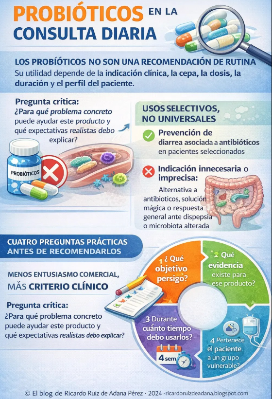 FarmaMadridAP's tweet photo. (El blog de Ricardo Ruiz de Adana Pérez) Probióticos en la consulta diaria: indicaciones reales, qué sí y qué no.

https://t.co/dbEhkjp7KX https://t.co/NLqVwVX8EM