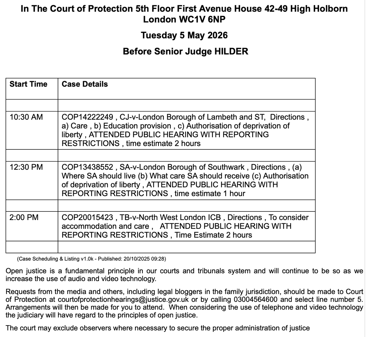 Open Justice Court of Protection Project tweet media