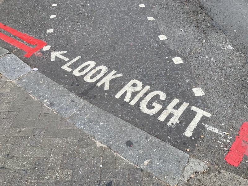 Londonist's tweet photo. Probably best to look both ways... (spotted in Baker Street and Golden Lane) https://t.co/UtdgbJfBG5