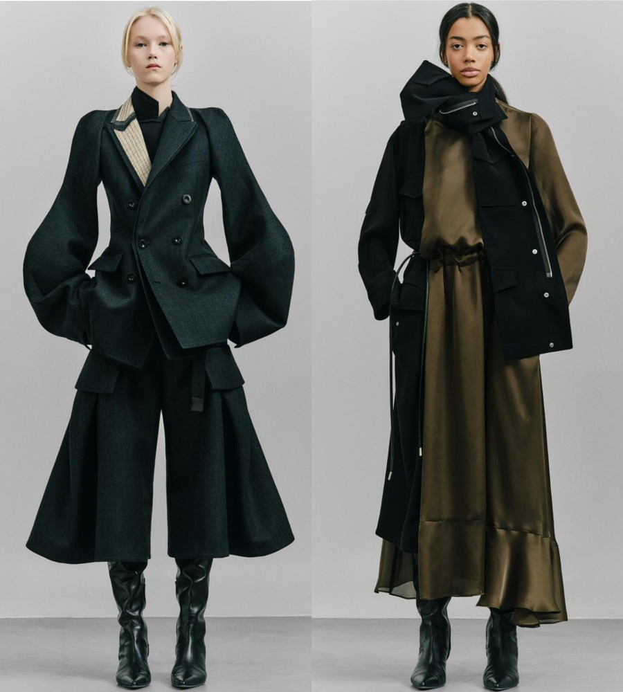 FashionPressJP's tweet photo. sacai 2026年秋冬ウィメンズコレクション、花開く瞬間の躍動としなやかな佇まい - https://t.co/QcnvgqB9Q4 https://t.co/CHjYj6oFU2