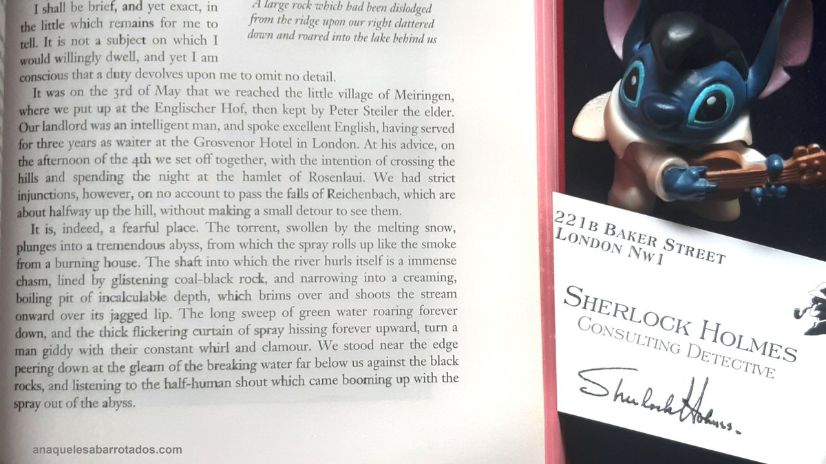 AnaquelesStitch's tweet photo. ¡135 años de una mítica escena literaria!
-
Arthur Conan Doyle decidió que fuera el 4 de mayo de 1891 cuando Sherlock Holmes y el Doctor Watson partieran hacia Rosenlaui (Suiza), para afrontar 'El asunto final' contra el profesor James Moriarty en las cataratas de Reichenbach... https://t.co/EUbkezF3B4