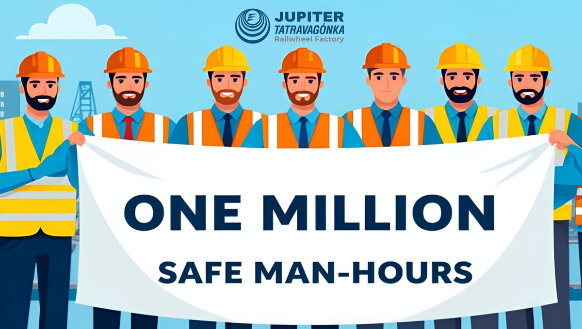 JupiterWagons's tweet image. A Million Reasons to Be Proud

Jupiter Tatravagonka Railwheel Factory Pvt. Ltd., Odisha marks 10,00,000 safe man-hours with zero LTI.
An indication of consistent safety practices and shared accountability. 
We remain focused on strengthening safety, every day.
#SafetyFirst #JTRWF