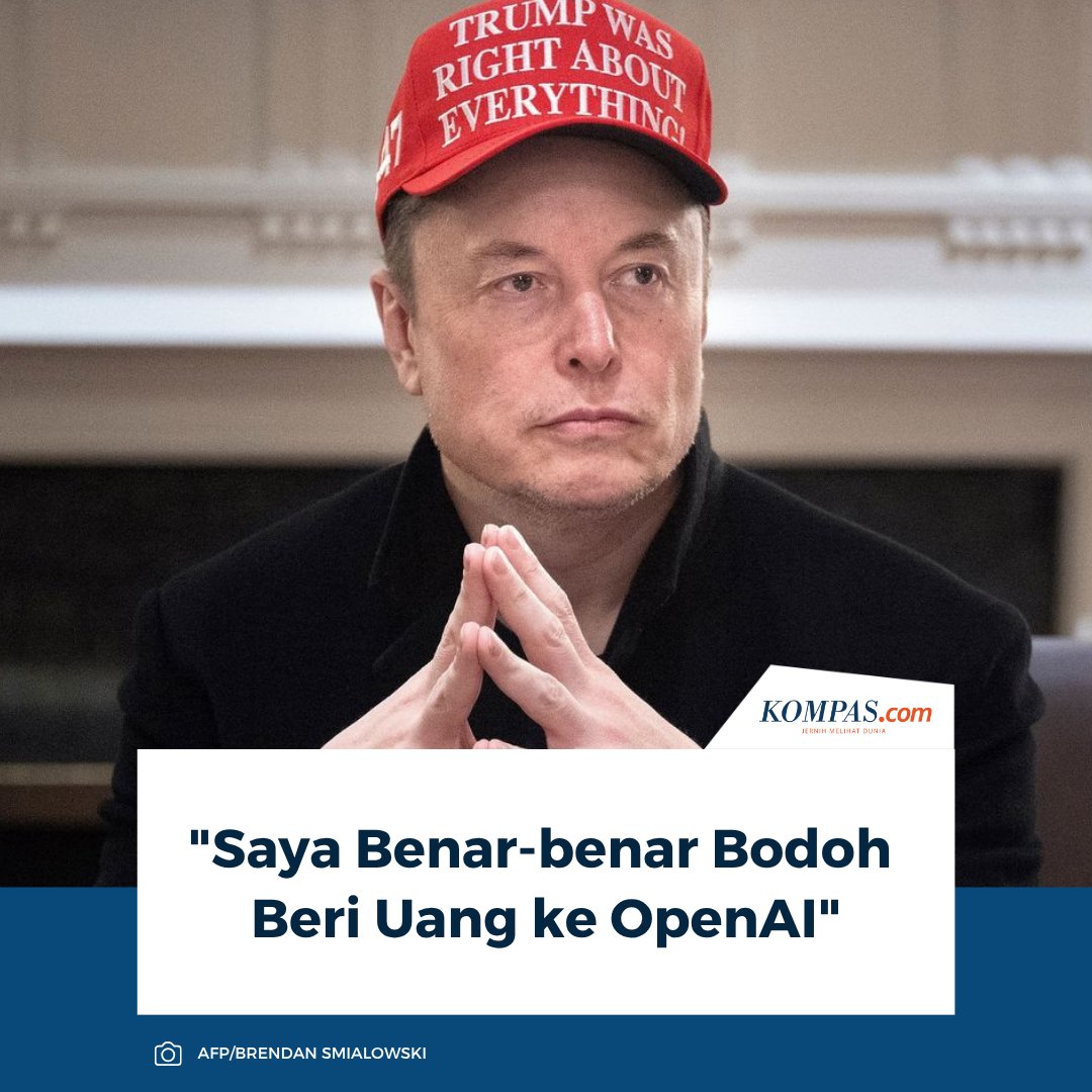 KompasTekno's tweet image. Baca di sini: tekno.kompas.com/read/2026/05/0…

Dalam kesaksian terbarunya di pengadilan, Elon Musk secara blak-blakan menyesali keputusannya mendanai perusahaan kecerdasan buatan (AI) tersebut di masa lalu.

~AM #ElonMusk #OpenAI #KecerdasanBuatan