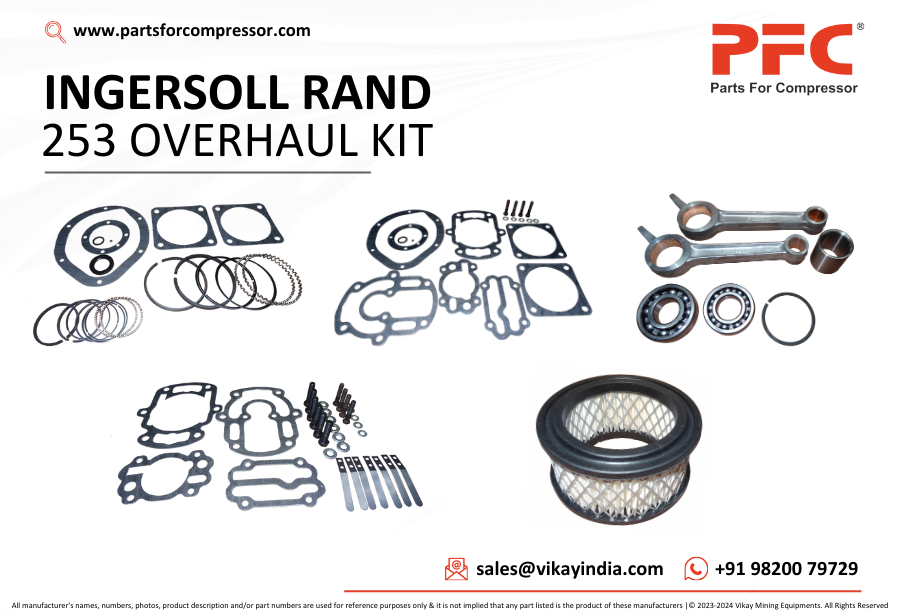 PartsForComp's tweet photo. PFC - Parts For Compressor has been providing Ingersoll Rand Type 30 253 Overhaul Kits to its various clients worldwide. If you are also looking for the most reliable and authentic spare parts for your machines.

Product Link: https://t.co/2yMrZleTYM
Email: sales@vikayindia.com https://t.co/yQbBqWUaV0