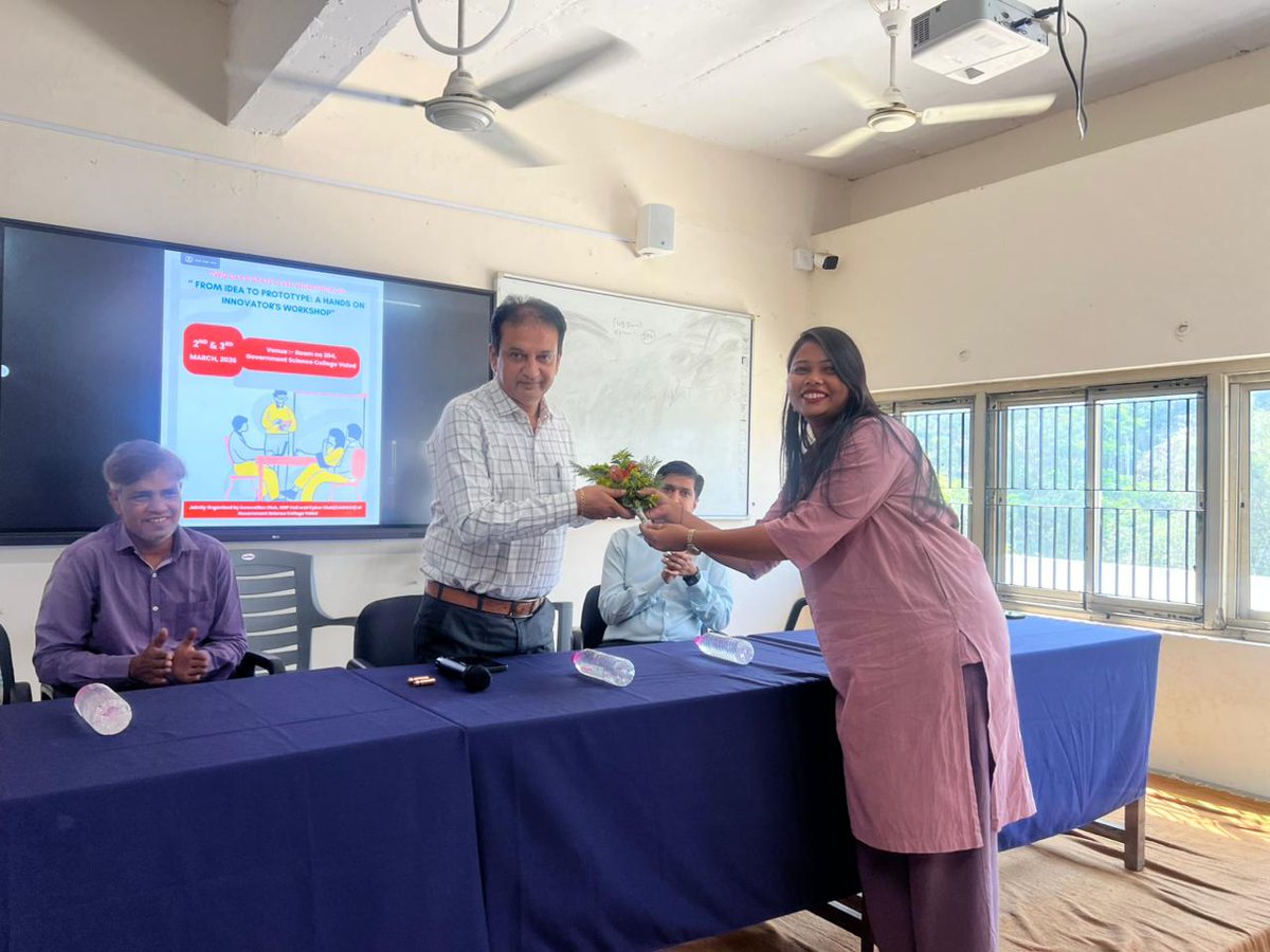 GSCValod's tweet photo. Two-Day State-Level Innovation Workshop successfully concluded at Government Science College, Valod! 65 students explored rapid prototyping, mushroom business, seedless lemon research, entrepreneurial mindset &amp; prototype development in the “From Idea to Prototype” workshop. https://t.co/qYBEeY4Q3o