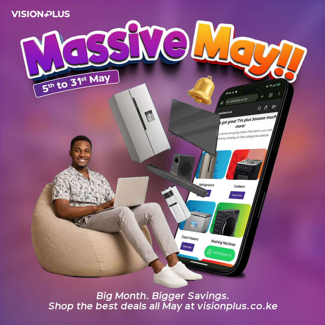 VisionPlus_Ke's tweet photo. Warning: Massive May side effects include an upgraded TV, a new fridge and zero regrets. 😅💥
Huge deals all month long on everything your home has been missing. You've been warned. 🛒
Shop now 👉 https://t.co/yMOTIUDvRM
#visionplus #MassiveMay #VisionPlus #DealsKE https://t.co/WvVbb1jnI4