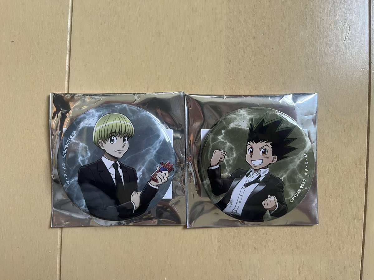 _RkJk's tweet image. 【交換】　アニメイトフェア 描き下ろしスーツ(戦闘後)ver. トレーディング缶バッチ 
HUNTER×HUNTER

【譲】ゴン、シャルナーク
【求】キルア缶バッチなら何でも検討します

郵送希望📮🕊️
お気軽にお声掛けください🙇‍♀️

#ハンターハンター 
#HUNTER×HUNTER