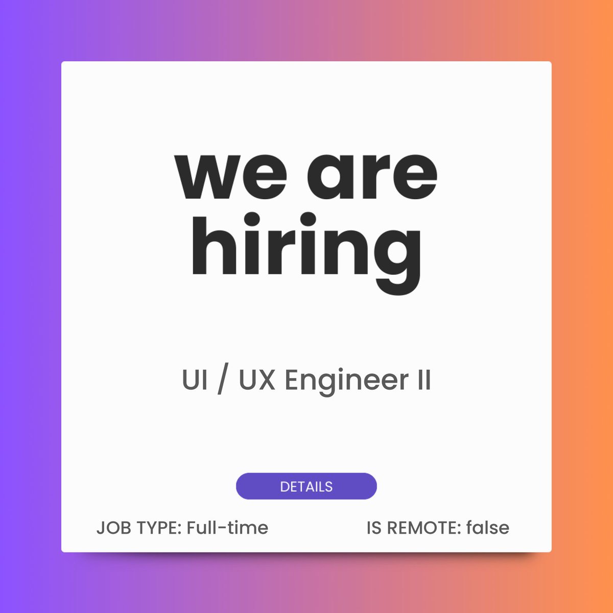 hirewitharfeen's tweet image. Job Title: UI / UX Engineer II
Location: Alexandria, Virginia, US
Job Posted: 05/04/2026
Apply Link: clik.link/1uwz2xg1
Request Job Here: rb.gy/it88gs

#NowHiring #JobOpening #JobVacancy #Hiring #JobAlert