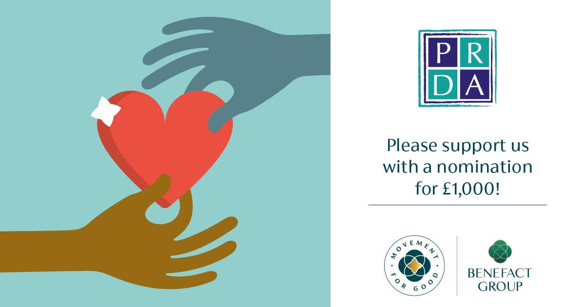 PRDA_uk's tweet photo. 🌟 Help us win a £1000 grant🌟

It’s easy to nominate us, simply fill in the short Movement for Good form for us to be in with a chance of winning.
https://t.co/YvFPc8ZTHZ

Every nomination counts so please share 💙 https://t.co/sI8uwyQ2yu