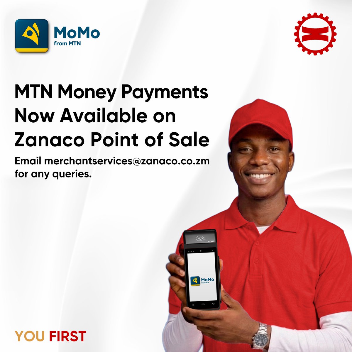 zanacoplc's tweet image. MTN Money payments now available on Zanaco Point of Sale. Email Merchantservices@zanaco.co.zm for any queries.

#YouFirst #ZambiaFirst