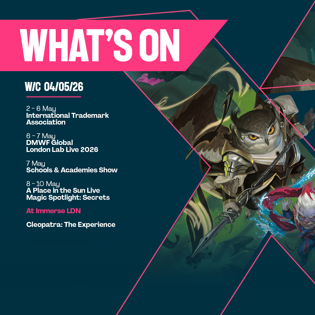 ExceLLondon's tweet photo. 🗓️ What’s on at #ExcelLondon &amp; #ImmerseLDN...

To find out more simply click the link in our bio.

#WhatsOn #ConnectingLives https://t.co/jTHZ6FqOh9