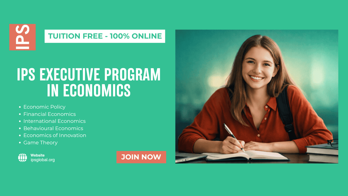 ipsglobalAU's tweet image. Advance your expertise with the IPS Executive Program in Economics. Build skills in policy, finance, global markets &amp;amp; game theory. 100% online, self-paced, tuition-free.

ipsglobal.org/programs/ips-e…

#Economics #OnlineLearning #HigherEducation #TuitionFree #CareerGrowth