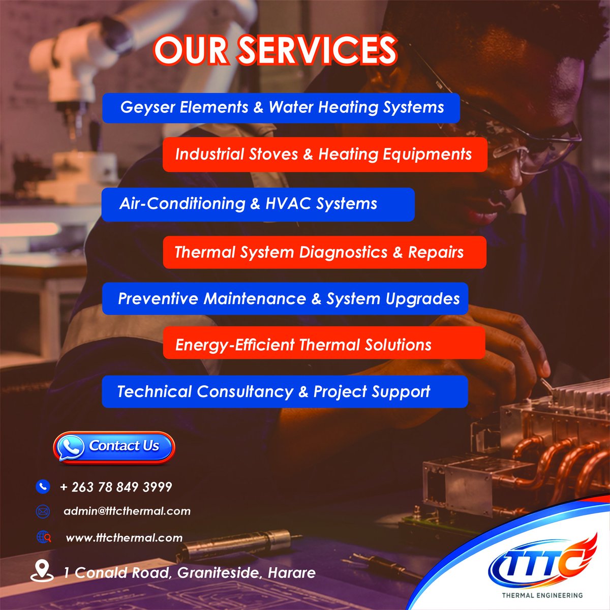 TttcEngenering's tweet image. Powering comfort, efficiency, and reliability 🔧🔥
From water heating systems to advanced HVAC solutions, we deliver expert thermal engineering services tailored to your needs. Trust us to keep your systems running.

#ThermalEngineering #HVACSolutions #GeyserRepair #Energy