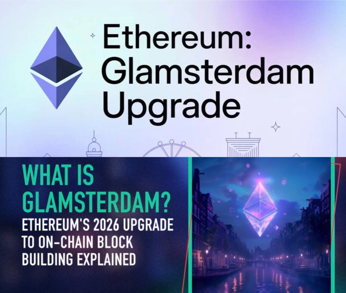 lenamphoto6886's tweet image. 🚨 Ethereum completes Glamsterdam upgrade! 🌐 Gas limit hits 200M, L2 fees expected to drop 70%. 🚀 Introduces Verkle Trees &amp;amp; state expiry to keep node costs stable. 💎 A historic leap for on-chain scalability. #Ethereum #Glamsterdam #L2 #CryptoNews