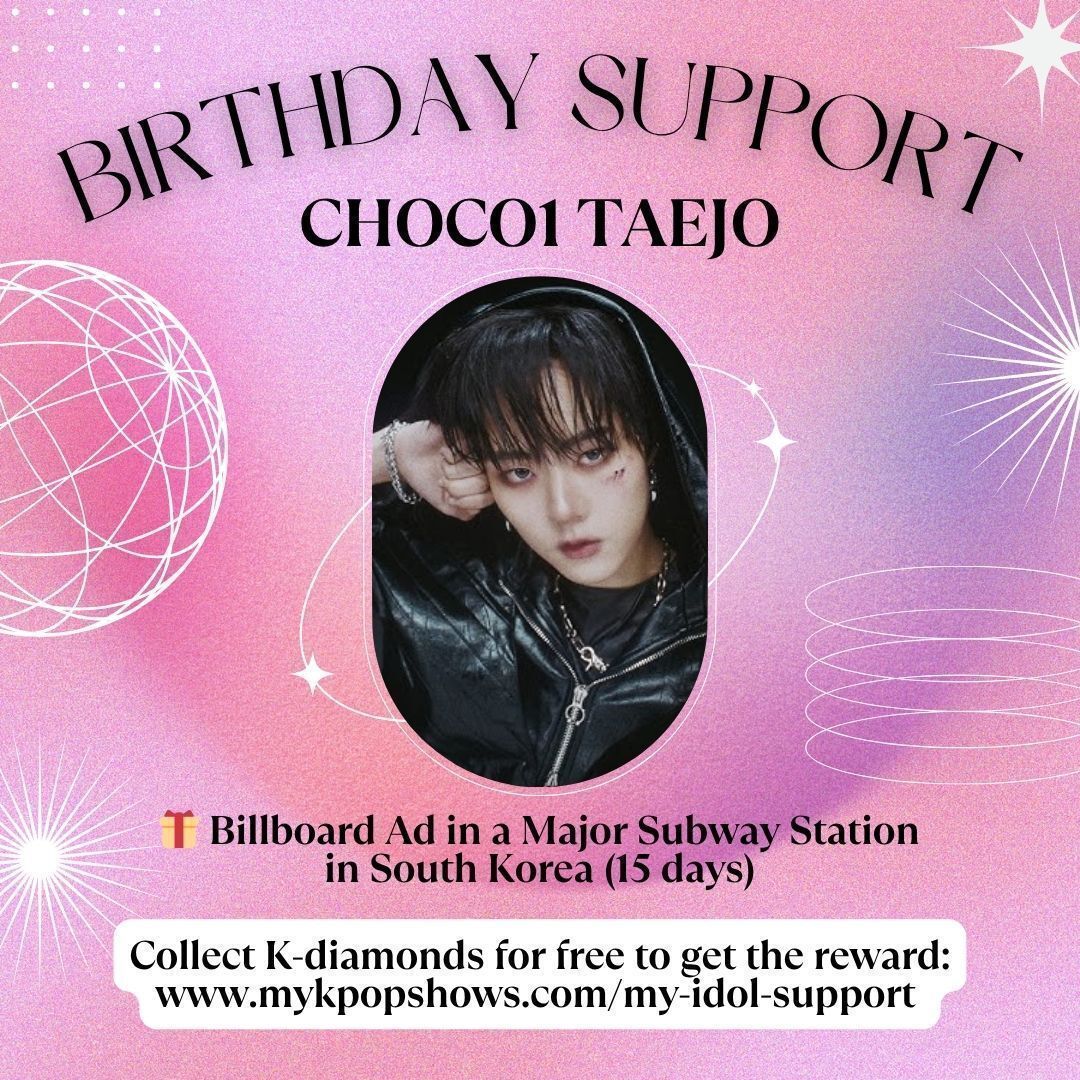 mykpopshows's tweet photo. ๐ #CHOCO1 #Taejo Birthday Support
๐ Subway Billboard Ad in South Korea
๐ฏ Collect free K-Diamonds
๐ https://t.co/9WFO8FiYLA
#ChoCo #์ด์ฝ1 #ํ์กฐ #TJ #ํฐ์ ์ด https://t.co/dxZfTyQlVO
