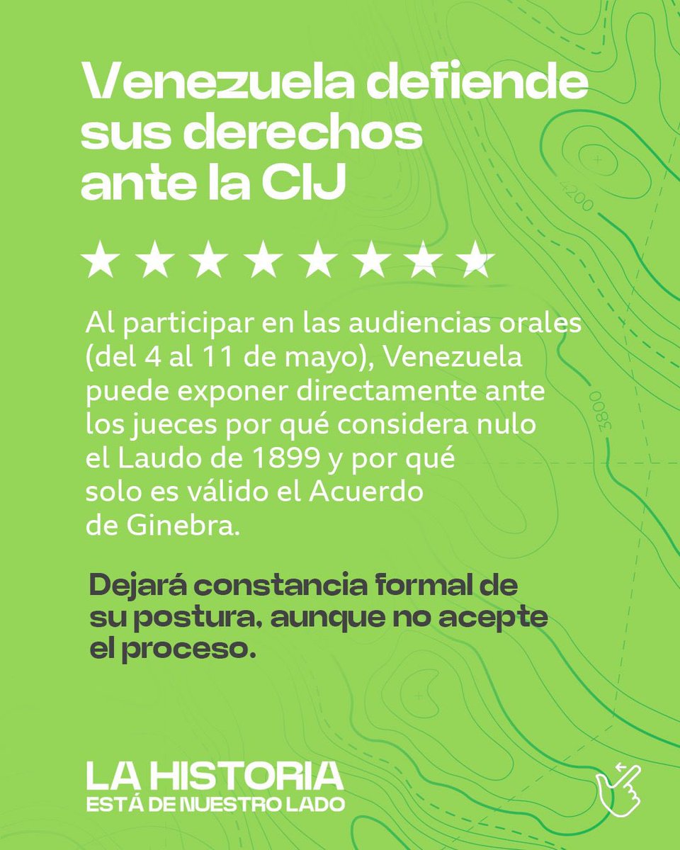 EsequiboOficial's tweet photo. Frente a los intereses transnacionales y las maniobras judiciales, el país sostiene su postura: la solución debe ser negociada, soberana y sin imposiciones externas.

#VenezuelaToda 
#ElEsequiboEsDrVenezuela https://t.co/zmkj15HTqN