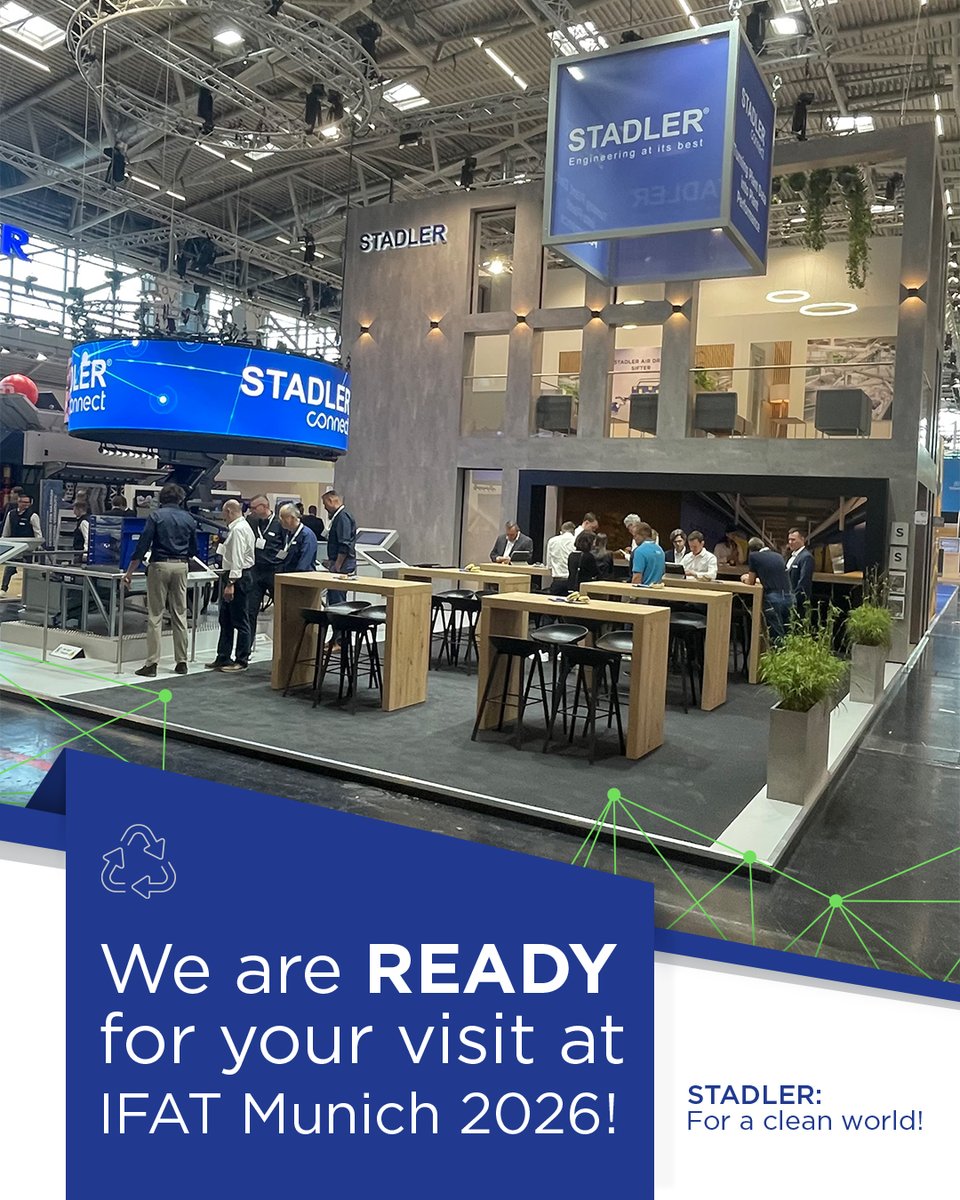 Stadler_Group's tweet photo. We’re ready and waiting for you at #IFAT2026

Come visit us in Hall B6 / Booth 351 to discover our latest solutions in #recycling and #WasteSorting.

We are excited to offer our STADLER team's expertise in recycling management to help you with your projects.

#STADLERGroup https://t.co/jI61b7tJTR