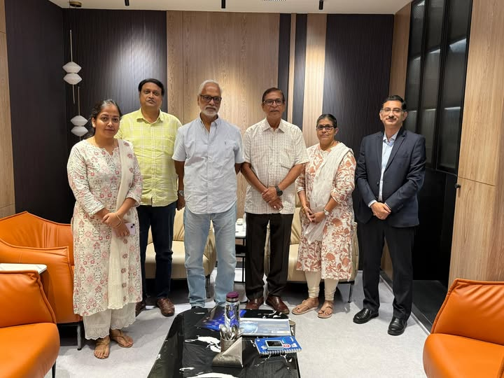 UTKALCHAMBER's tweet photo. At the behest of President UCCIL Dr Prabodh Mohanty a team from CII comprising of Mrs Madhu Vasanthy Principal Advisor from Chennai, Dr Shivaji Sen, Principal Digital Dx Edge & Ms Lipsa Ray Deputy Director CII Chapter Odisha met Shri J.K Rath Vice President Industry UCCIL, Er Gyana Ranjan Mohanty Chairman MSME Committee UCCIL &Dr Sanjeev Mahapatra Hony Secretary UCCIL on 4th May at UCCIL OFFICE at 11:00AM.The objective of the meeting was to work together on Strengthening MSME s in terms of Digitization which will be carried forward in taking shape in form of a Roadmap.The President UCCIL Dr Prabodh Mohanty has asked Dr Sanjeev Mahapatra Hony Secretary UCCIL to take forward the initiative by coordinating and jointly prepare a roadmap in consultation with Shri J.K Rath Vice President Industry UCCIL and Er Gyana Ranjan Mohanty Chairman MSME Committee UCCIL